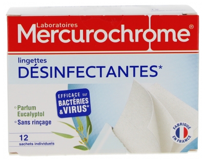 Mercurochrome Salviette Disinfettanti 12 Bustine Individuali