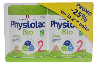 Physiolac Bio 2 6 to 12 Months 2 x 800g