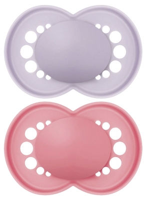 MAM 2 Chupetas Original Tendência 6 Meses e + - Cor: Roxo e cor-de-rosa