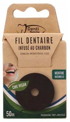 Denti Smile Fil Dentaire au Charbon Arôme Menthe 50 m