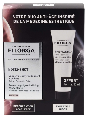 Filorga NCEF - SHOT Supreme Polyrevitalising Concentrate 15ml + TIME-FILLER 5XP Correction Cream All Types of Wrinkles 50ml