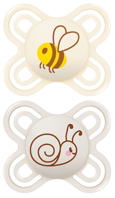 MAM 2 Soothers Perfect 0-2 Months - Model: Bee and Snail