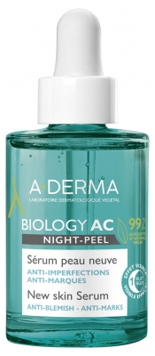 A-DERMA Biology AC Night-Peel Organic Skin Renewal Serum 30 ml