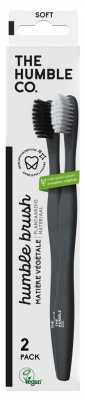The Humble Co. 2 Vegetable Soft Toothbrushes - Colour: Black - White