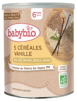 Babybio 5 Céréales Vanille 6 Mois et + Bio 220 g