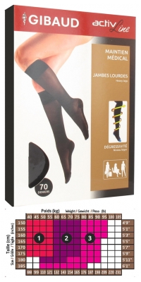 Gibaud ActivLine Support Socks 70 Denier Smoked Grey - Dimensione: Dimensione 3