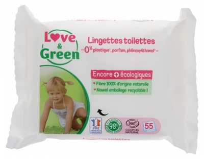 Love & Green Lingettes Toilettes 55 Lingettes