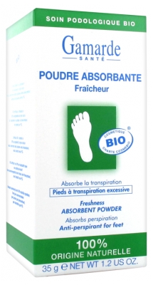 Gamarde Poudre Absorbante Pieds à Transpiration Excessive Bio 35 g