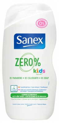 Sanex Zero % Kids Douche & Bain Corps & Cheveux 500 ml