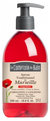 Le Comptoir du Bain Savon Traditionnel de Marseille Coquelicot 500 ml