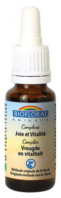 Biofloral Bach Flower Remedies Animals Joy and Vitality Complex Organic 20 ml