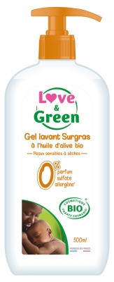 Love & Green Organic Ultra-Rich Cleansing Gel with Organic Olive Oil 500ml