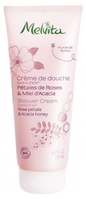 Melvita Crème de Douche Pétales de Rose & Miel d'Acacia 200 ml