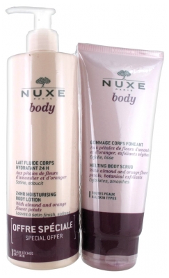 Nuxe Body Lait Fluide Corps Hydratant 24H 400 ml + Gommage Corps Fondant 200 ml