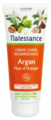 Natessance Crème Corps Nourrissante Argan Fleur d'Oranger 200 ml