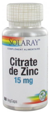 Solaray Citrate de Zinc 60 Capsules Végétales