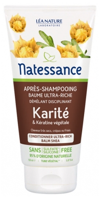 Natessance Après-Shampoing Baume Ultra-Riche Karité et Kératine Végétale 150 ml