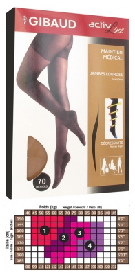 Gibaud ActivLine Support Tights 70 Denier Tan - Rozmiar: Rozmiar 3