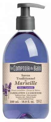 Le Comptoir du Bain Savon Traditionnel de Marseille Olive-Lavande 500 ml
