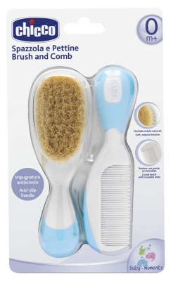Chicco Brush and Comb 0 Month and + - Colour: Blue