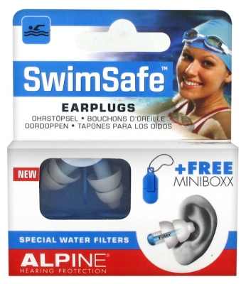 Alpine Hearing Protection Swimsafe Bouchons d'Oreille + 1 Minibox
