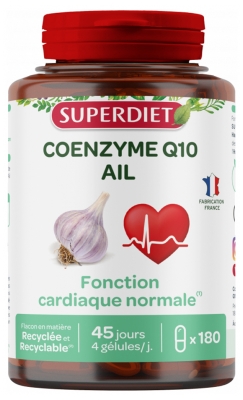 Superdiet Q10 Coenzyme Garlic 180 Capsules