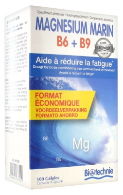 Biotechnie Magnesium Marin B6 B9 100 Gélules