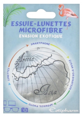Estipharm Essuie-Lunettes Microfibre - Modèle : Evasion Exotique Globe