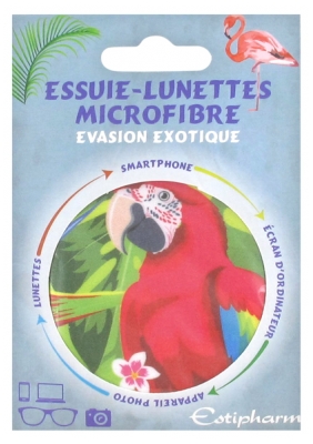 Estipharm Essuie-Lunettes Microfibre - Modèle : Perroquet