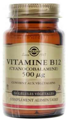 Solgar Vitamine B 12 500 mcg 50 Gélules Végétales