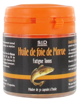 S.I.D Nutrition Fatigue Tonus Huile de Foie de Morue 30 Capsules