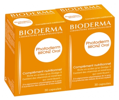 Bioderma Photoderm Bronz Oral Complément Nutritionnel Lot de 2 x 30 Capsules