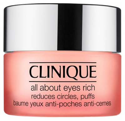 Clinique All About Eyes Rich Baume Yeux Anti-Poches Anti-Cernes Tous Types de Peau 15 ml