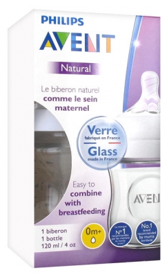 Avent Natural Glass Baby Bottle 120ml 0 Month and +