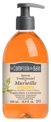 Le Comptoir du Bain Savon Traditionnel de Marseille Fleur d'Oranger 500 ml