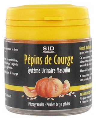 S.I.D Nutrition Système Urinaire Masculin Pépins de Courge 30 Gélules