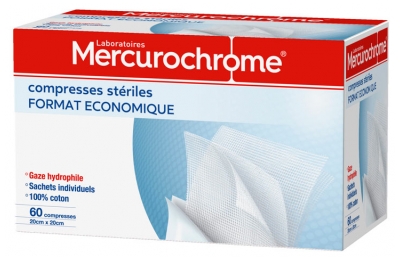 Mercurochrome 60 Compresses Stériles Coton Format Économique