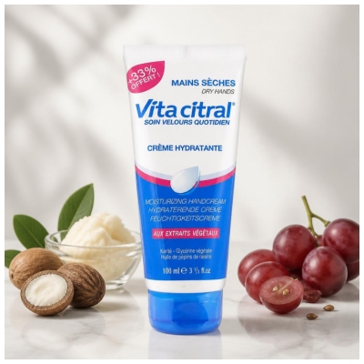 Vita Citral Crème Hydratante Mains Sèches 100 ml + 33% Offert