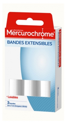 Mercurochrome Extensible Tapes 3 Tapes of 2m x 7cm