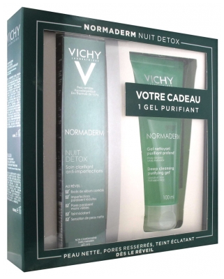 Vichy Normaderm Night Detox Anti-Imperfection Clarifying Care 40ml + Deep Cleansing Purifying Gel 100ml Free
