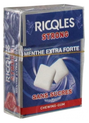 Ricqlès Strong Chewing-Gum Sans Sucres Goût Menthe Extra Forte 24 g