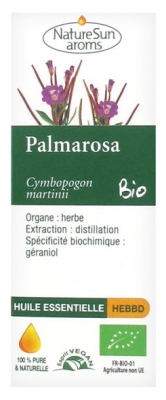 NatureSun Aroms Olejek Eteryczny z Palmarosy (Cymbopogon Martinii) Organiczny 10 ml