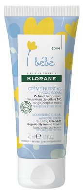Klorane Bébé Crema Nutriente con Crema Fredda 40 ml