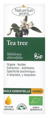 NatureSun Aroms Árbol del Té de Aceite Esencial (Melaleuca Alternifolia) Orgánico 10 ml