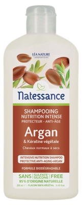 Natessance Shampoing Argan & Kératine Végétale 250 ml
