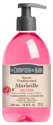Le Comptoir du Bain Savon Traditionnel de Marseille Rose 500 ml