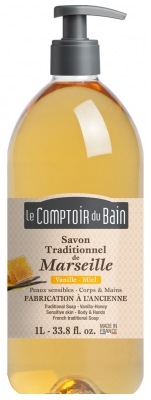 Le Comptoir du Bain Savon Traditionnel de Marseille Vanille-Miel 1 L