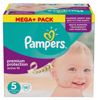 Pampers Active Fit 68 Couches Taille 5 (11-25 kg)