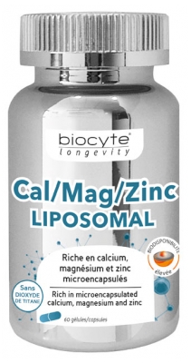 Biocyte Longevity Cal/Mag/Zinc Liposomal 60 Gélules
