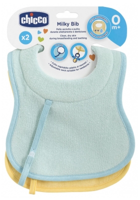 Chicco 2 Breastfeeding and Teething Bibs 0 Month and +